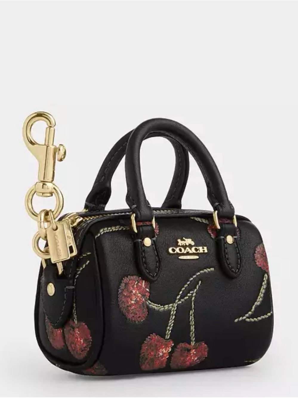 Coach Mini Rowan Bag Charm With Cherry Print